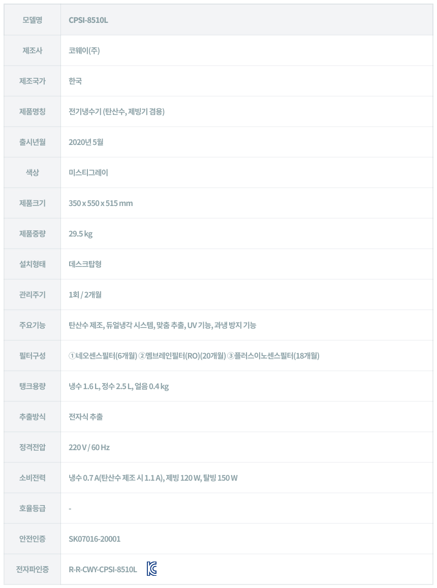 CPSI-8510L_코웨이 AIS 정수기 3.0 스파클링 얼음정수기_10번째 상세정보 코웨이 CPSI-8510L 코웨이 AIS 정수기 3.0 스파클링 얼음정수기 상세이미지 10