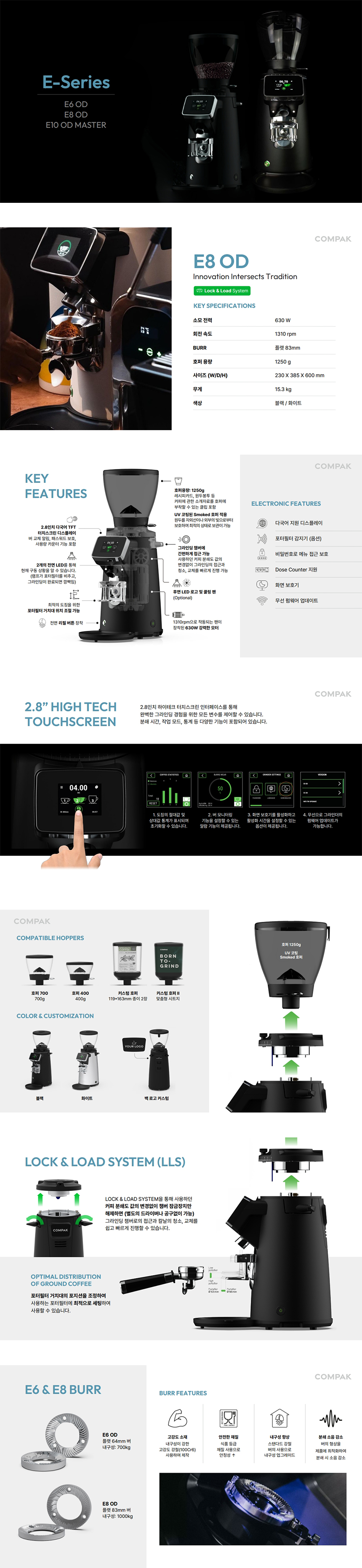 K8_콤팍 업소용 전자동 커피 원두 그라인더_0번째 상세정보 동양렌탈 K8 콤팍 업소용 전자동 커피 원두 그라인더 상세이미지 1