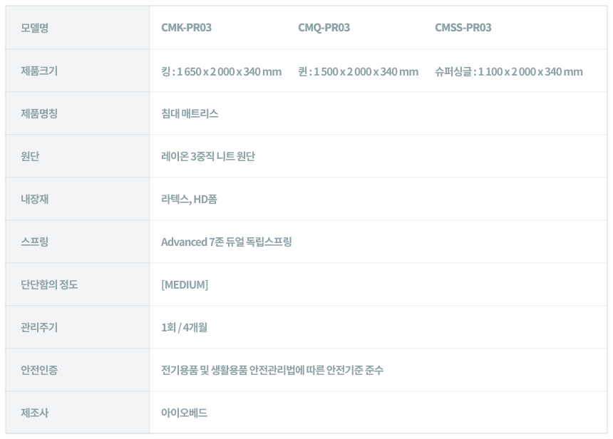 코웨이 CMSS-PR03 코웨이 탑퍼교체 매트리스 하이브리드3 상세이미지 6