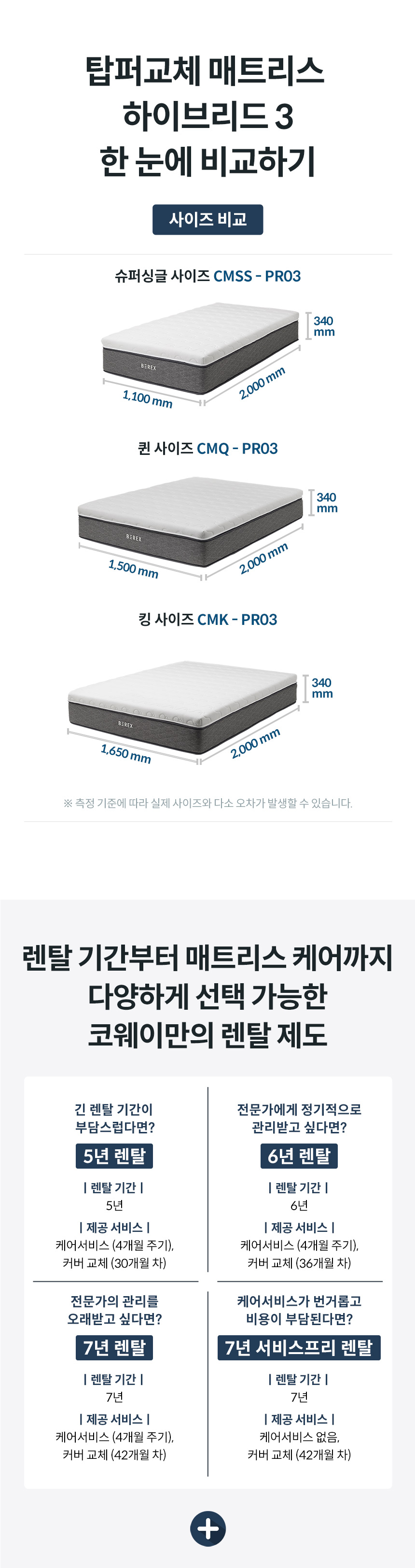 코웨이 CMSS-PR03 코웨이 탑퍼교체 매트리스 하이브리드3 상세이미지 4