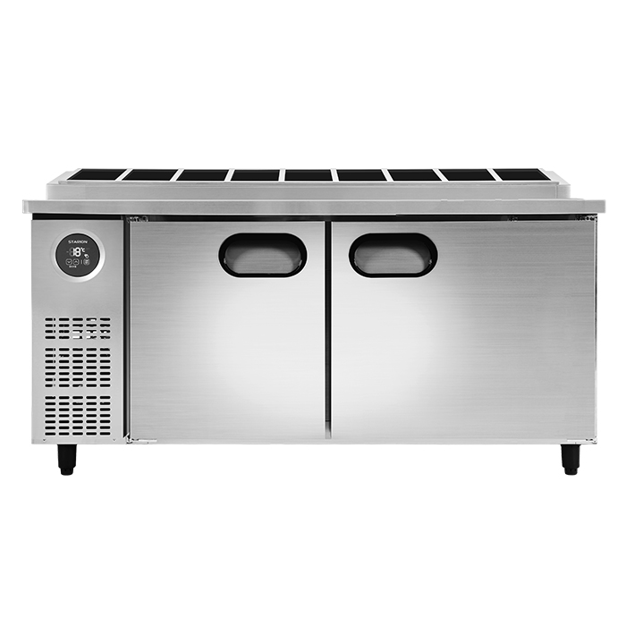 스타리온 업소용 테이블 김밥토핑 냉장고 직냉식 1800 1/3 밧드 앞작업대 내부스텐