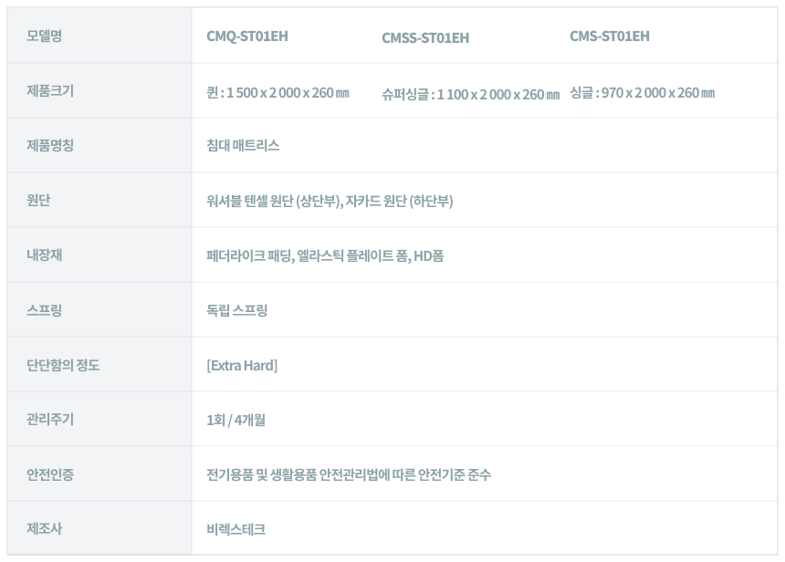 코웨이 CMQ-ST01EH 코웨이 비렉스 엘리트 매트리스 상세이미지 13