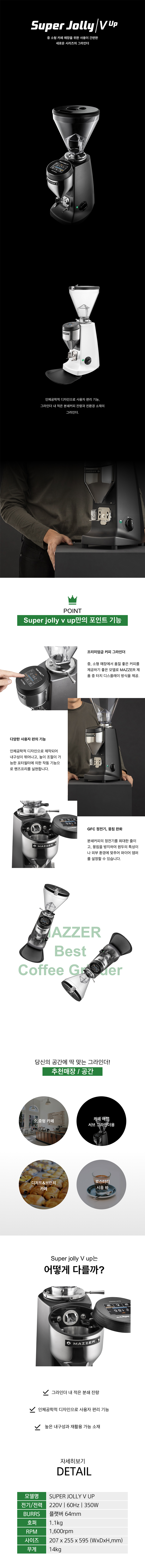 동양렌탈 UP 메저 업소용 전자동 커피 원두 그라인더 SER JOLLY ELEC V 상세이미지 1