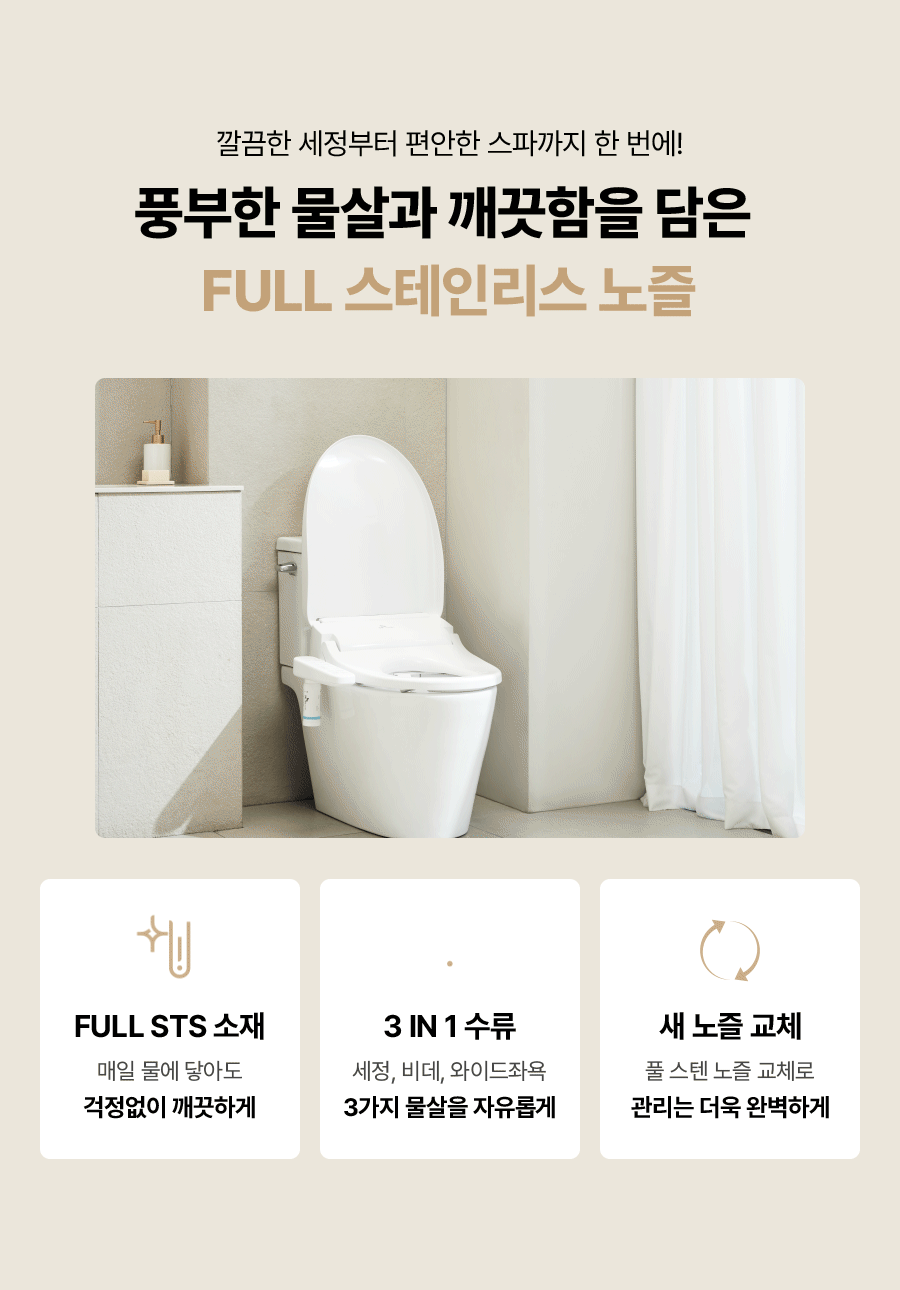 SK매직 BIDF17DR43WH SK매직 풀스텐 스파 비데 BID-F17D 상세이미지 1